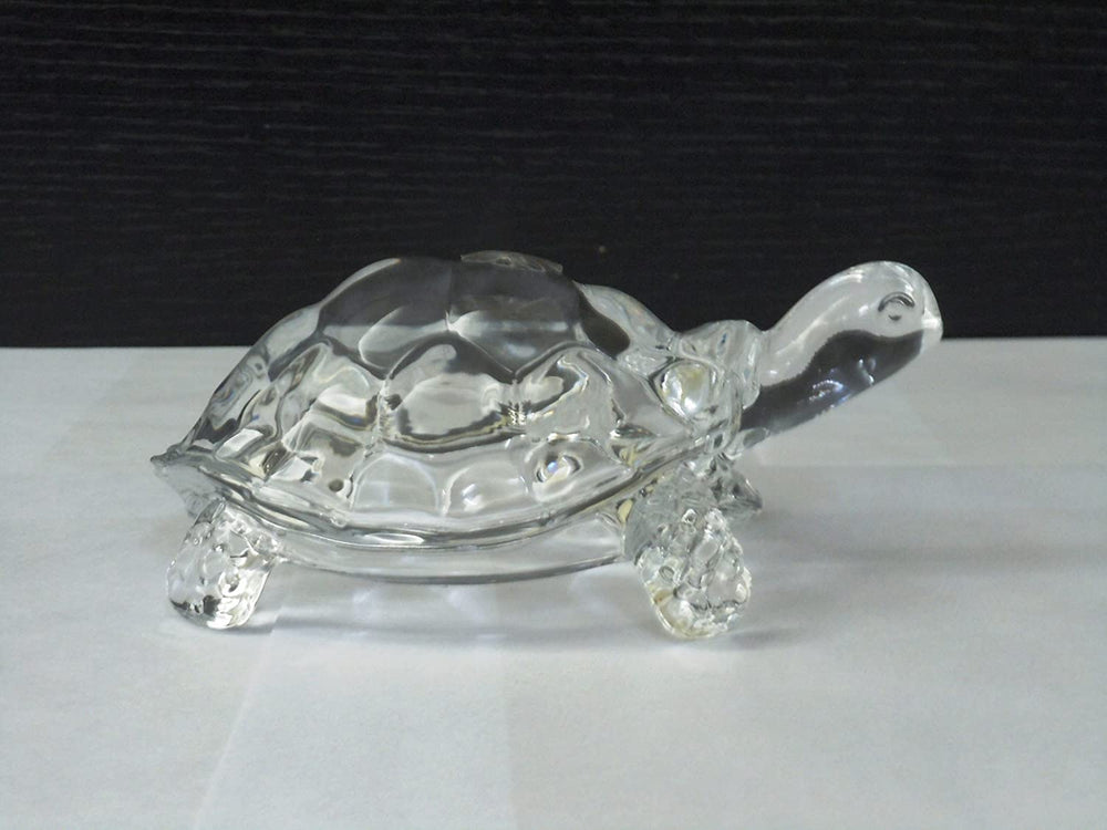 IS4A clear crystal turtle captures light to cast a soft glow.