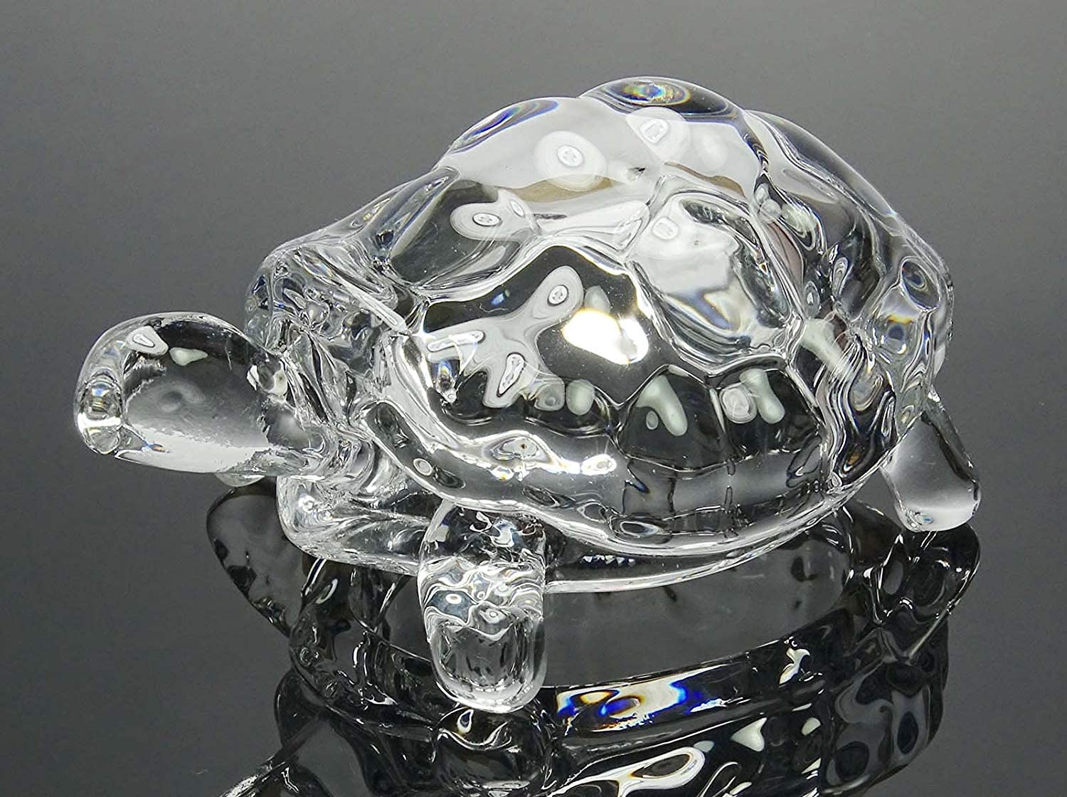 IS4A crystal turtle decorates shelves while inviting calm ambiance.