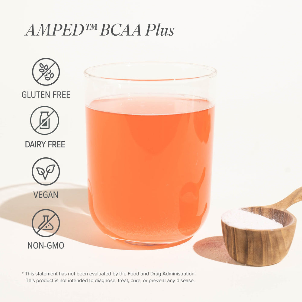 Isagenix AMPED BCAA Plus bottle in use during training sessions