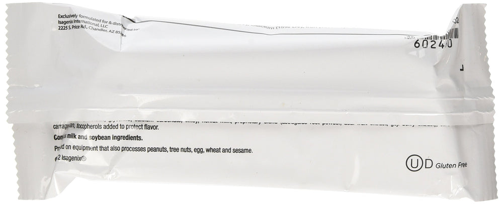 Close-up of Isagenix Chocolate Decadence Bar, rich flavor for on-the-go meals.