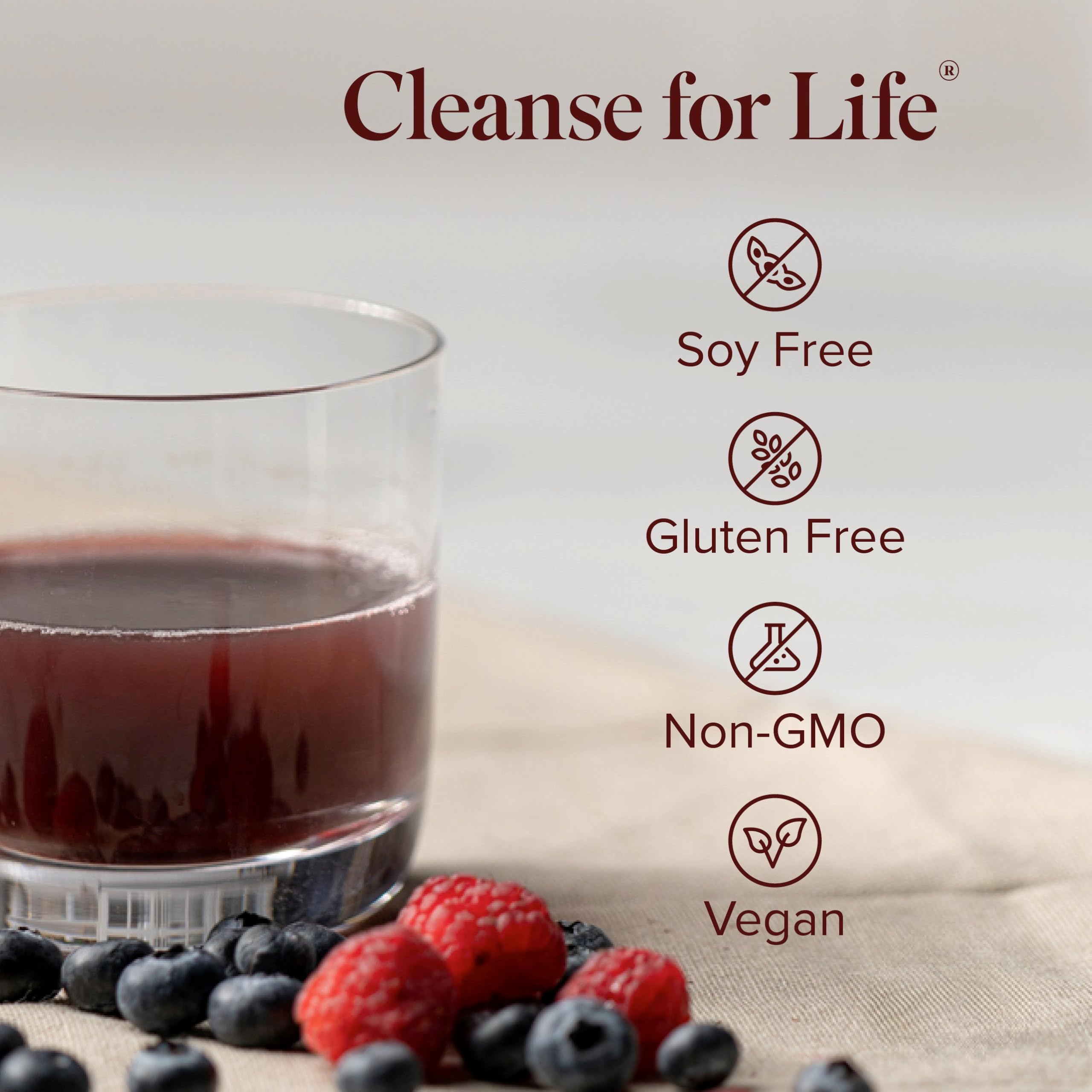Isagenix Cleanse for Life berry label closeup highlights vitamin-rich ingredients.