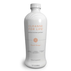 Isagenix Cleanse for Life bottle with peach mango flavor for daily wellness ritual.