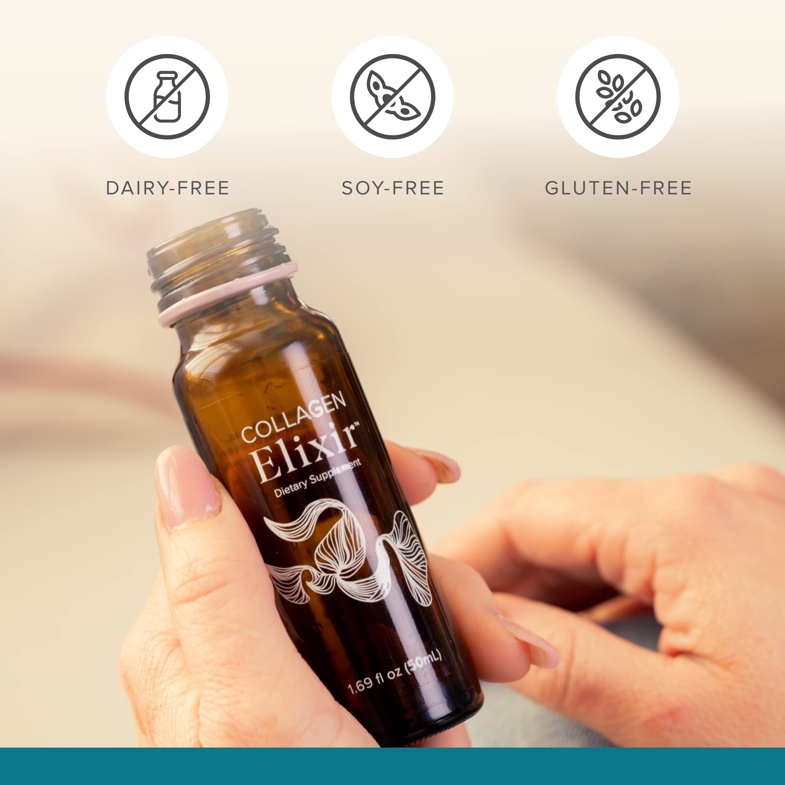 Isagenix Collagen Elixir packaging on shelf communicates non-GMO and traceable ingredients.