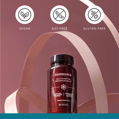 Isagenix Harmonia label detail emphasizing EstroG-100 herbal blend.