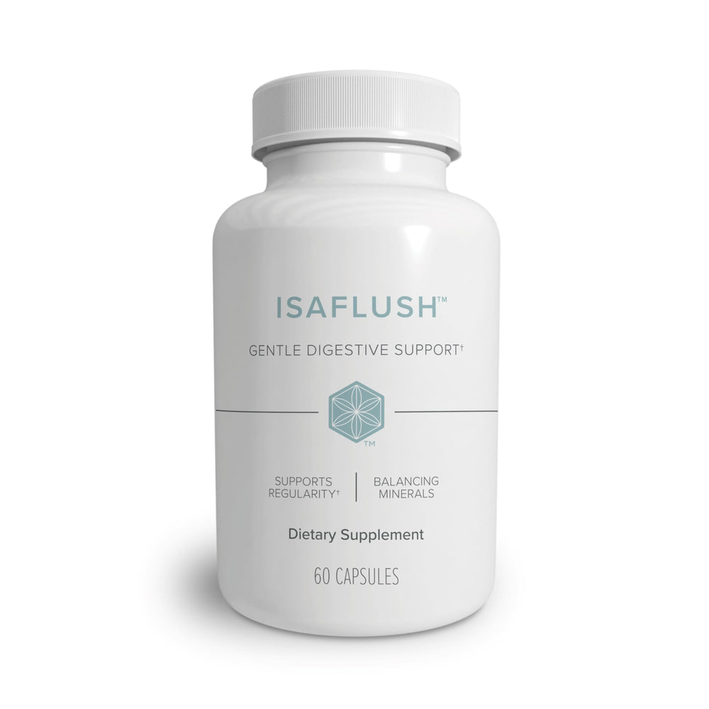 Isagenix IsaFlush bottle front view highlighting gentle digestive support for daily wellness