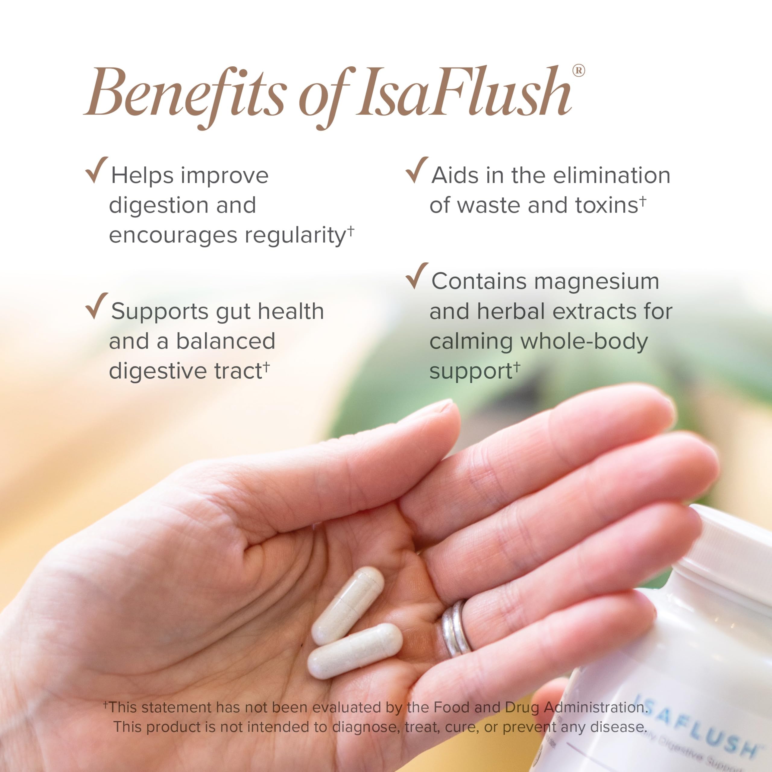 Isagenix IsaFlush travel-friendly bottle fits in a bag for routine use