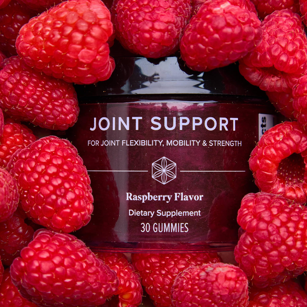 Isagenix Joint Support raspberry flavor details on bottle label.