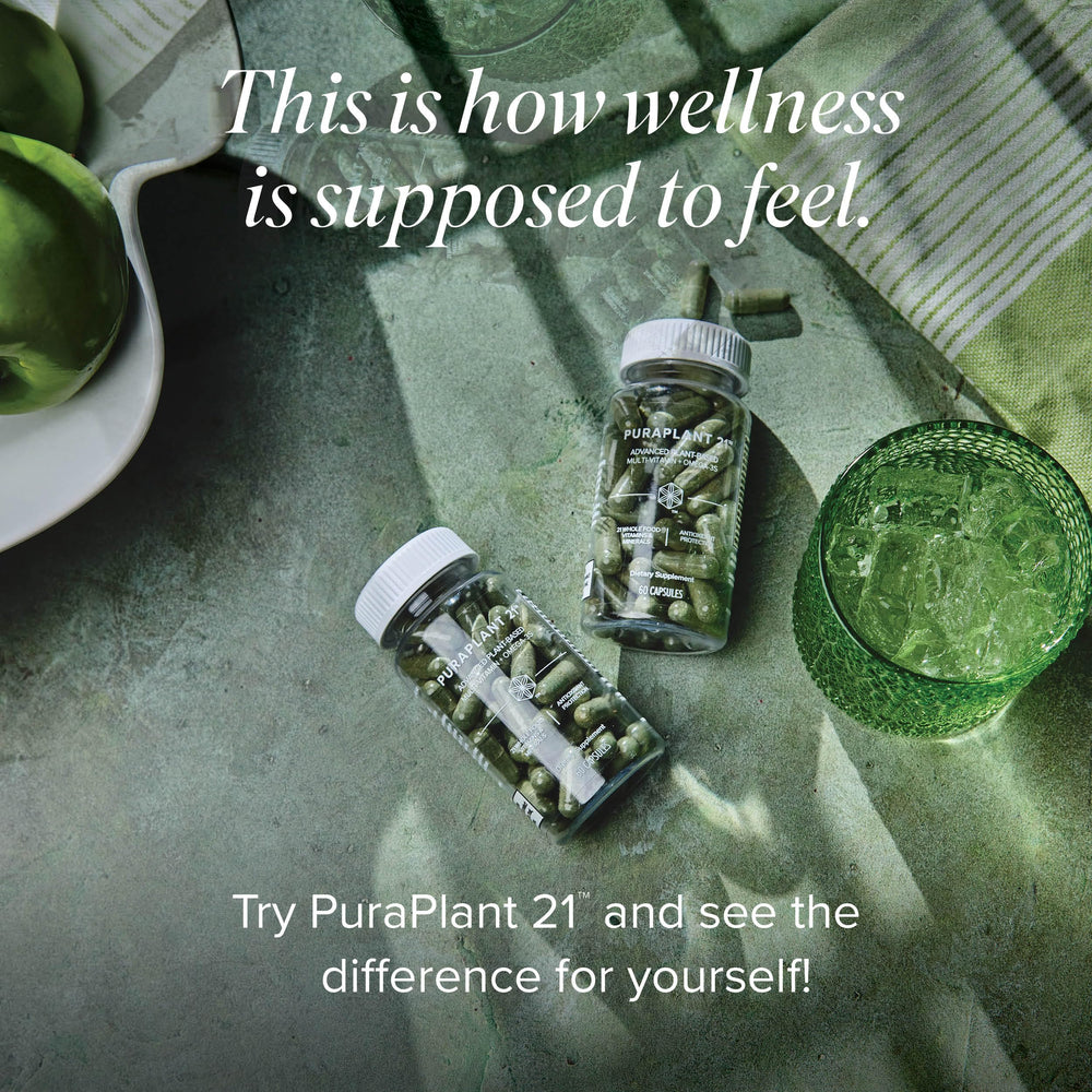 Vegan capsule pack of Isagenix PuraPlant21 supports clean, plant-based nutrition.