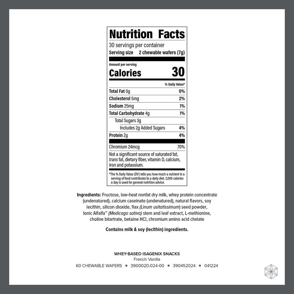 Isagenix Snacks French Vanilla wafers close-up showcasing creamy flavor and protein boost
