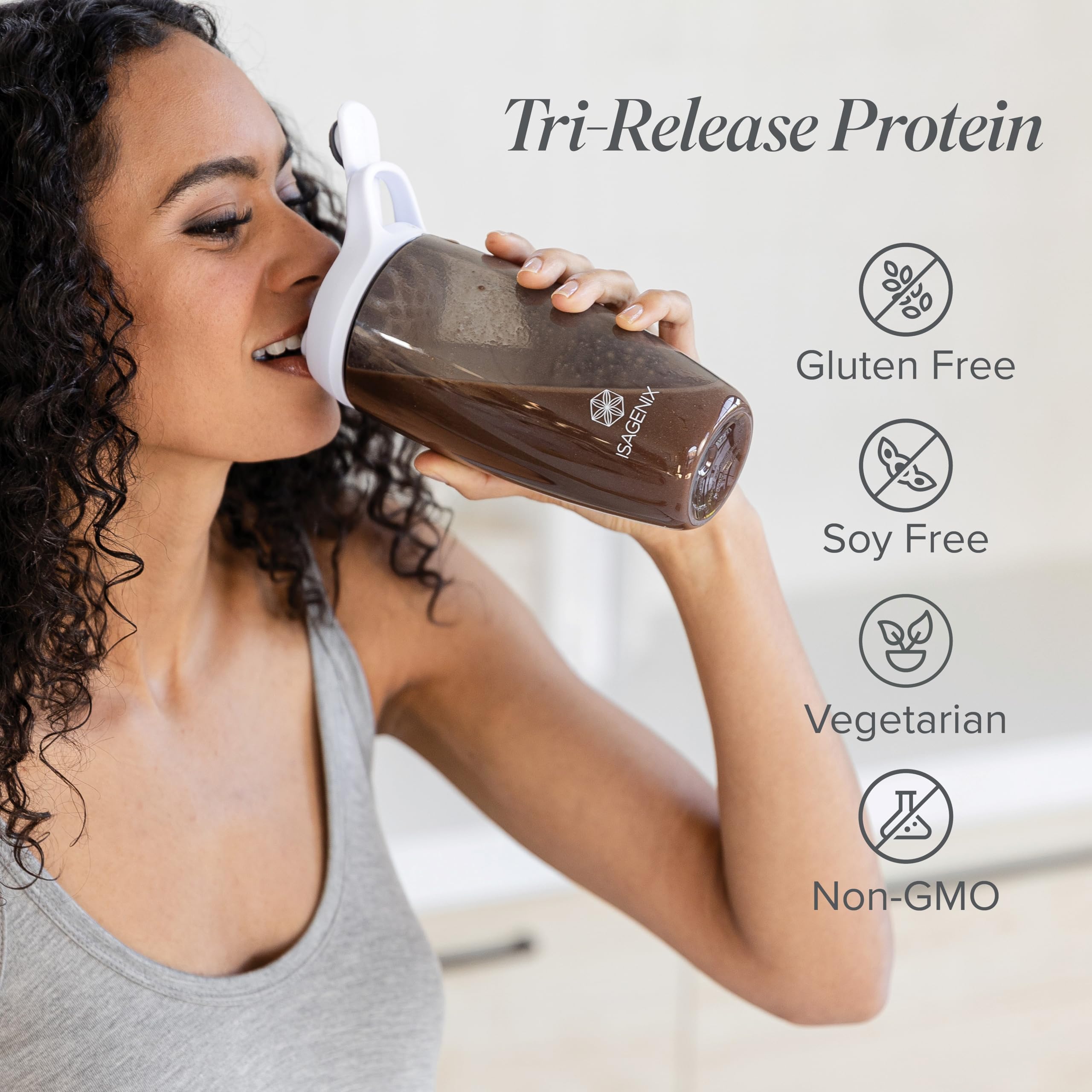 Nutrition label highlights gluten-free and non-GMO attributes.