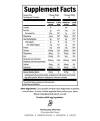 Isagenix Tri-Release Protein shake poured, emphasizing 3-stage release benefits.