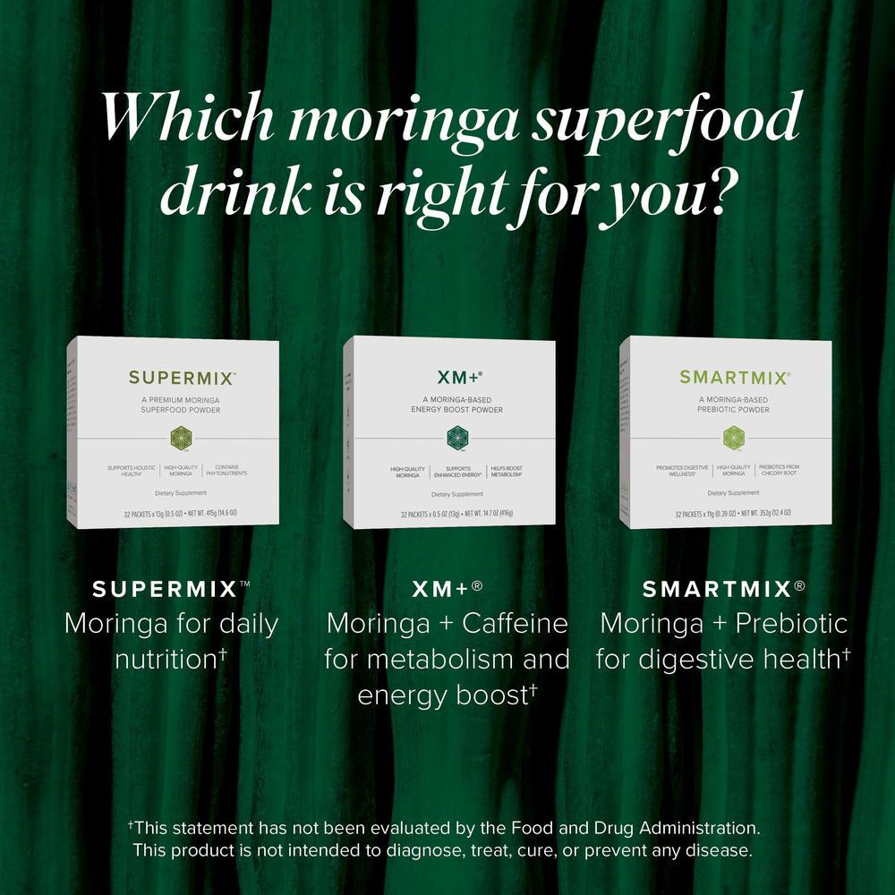 Isagenix XM+ shade-dried moringa leaves showcase premium botanicals for natural stamina
