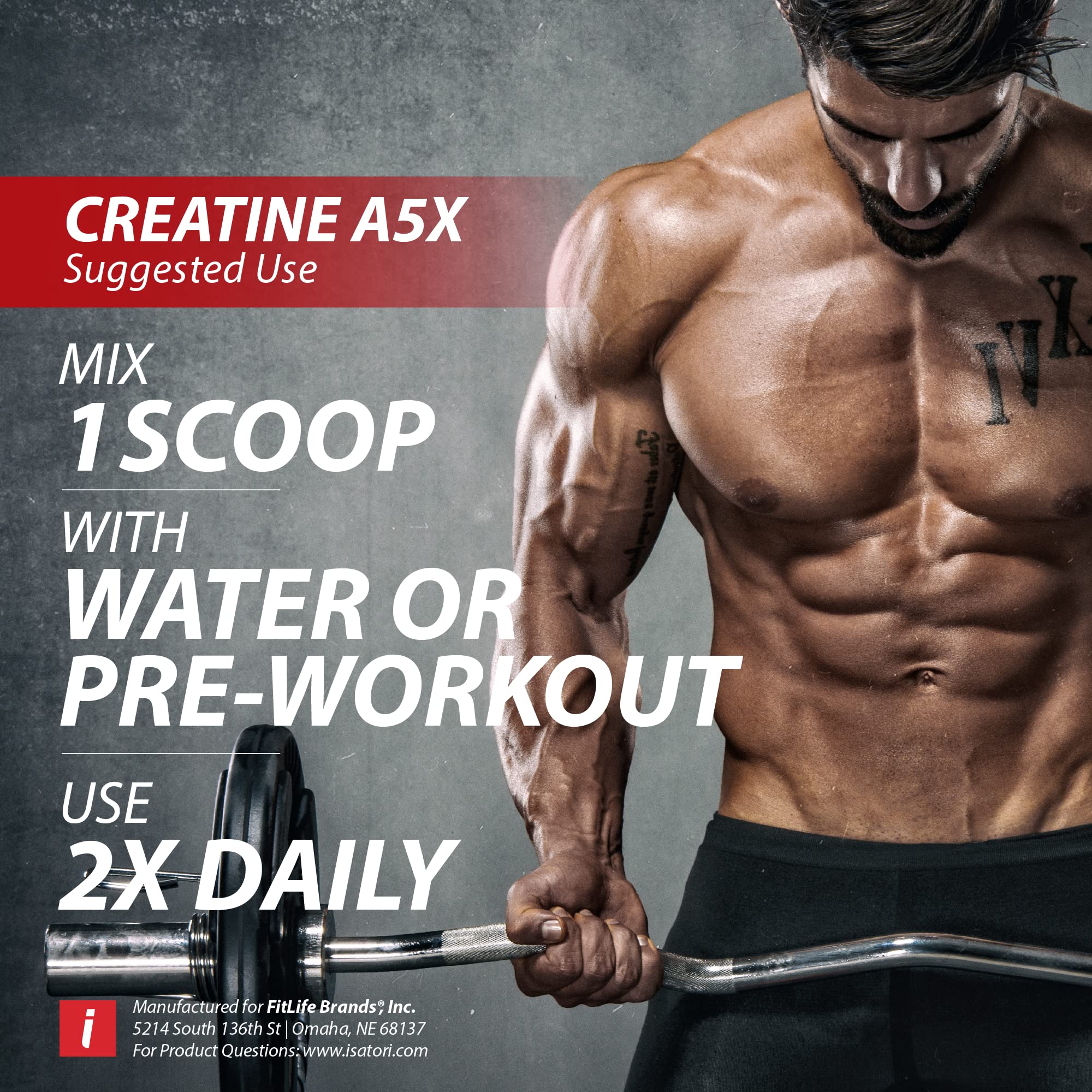iSatori Creatine A5X ingredients and science panel for informed use