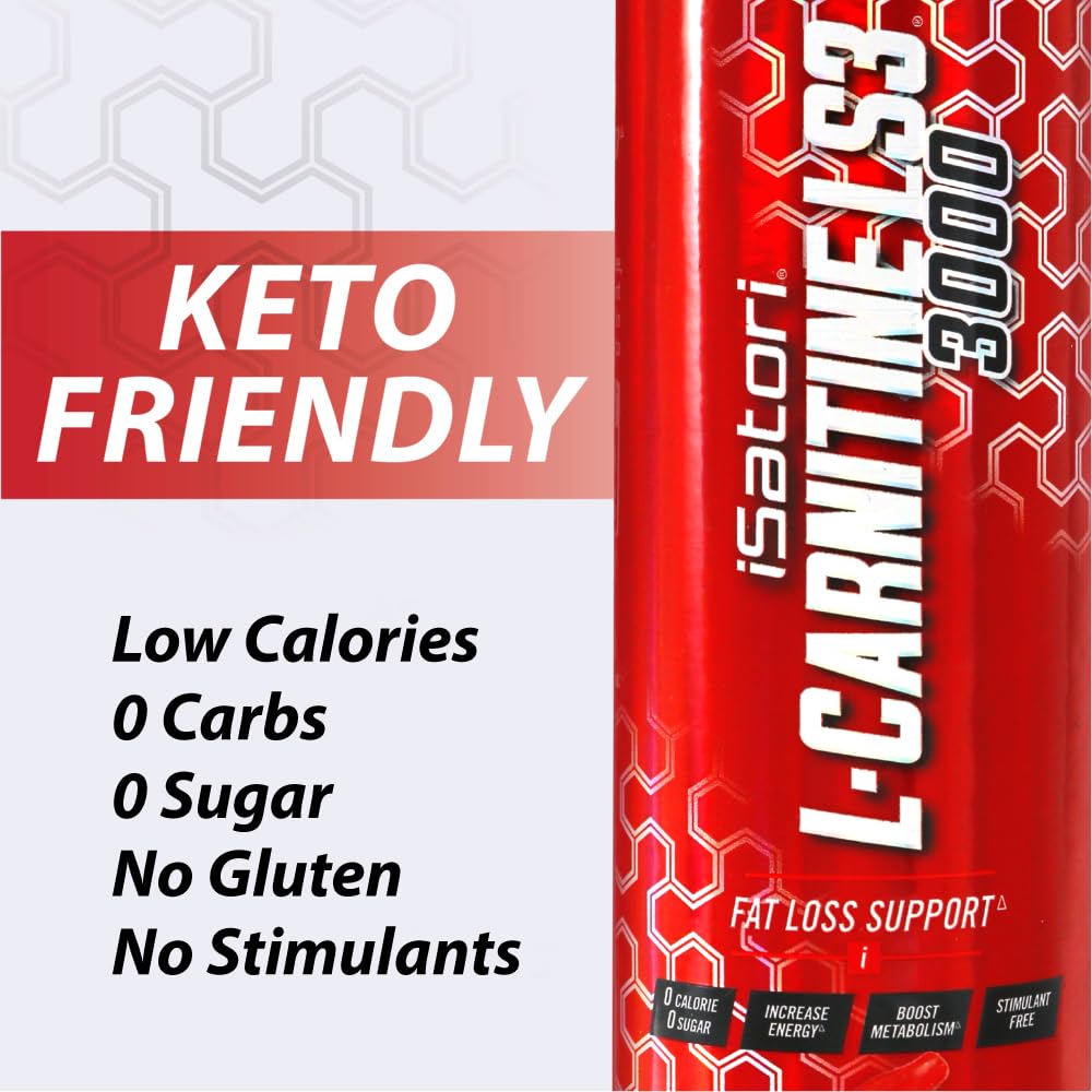 iSatori L-Carnitine LS3 Sour Cherry flavor served in glass with vibrant color