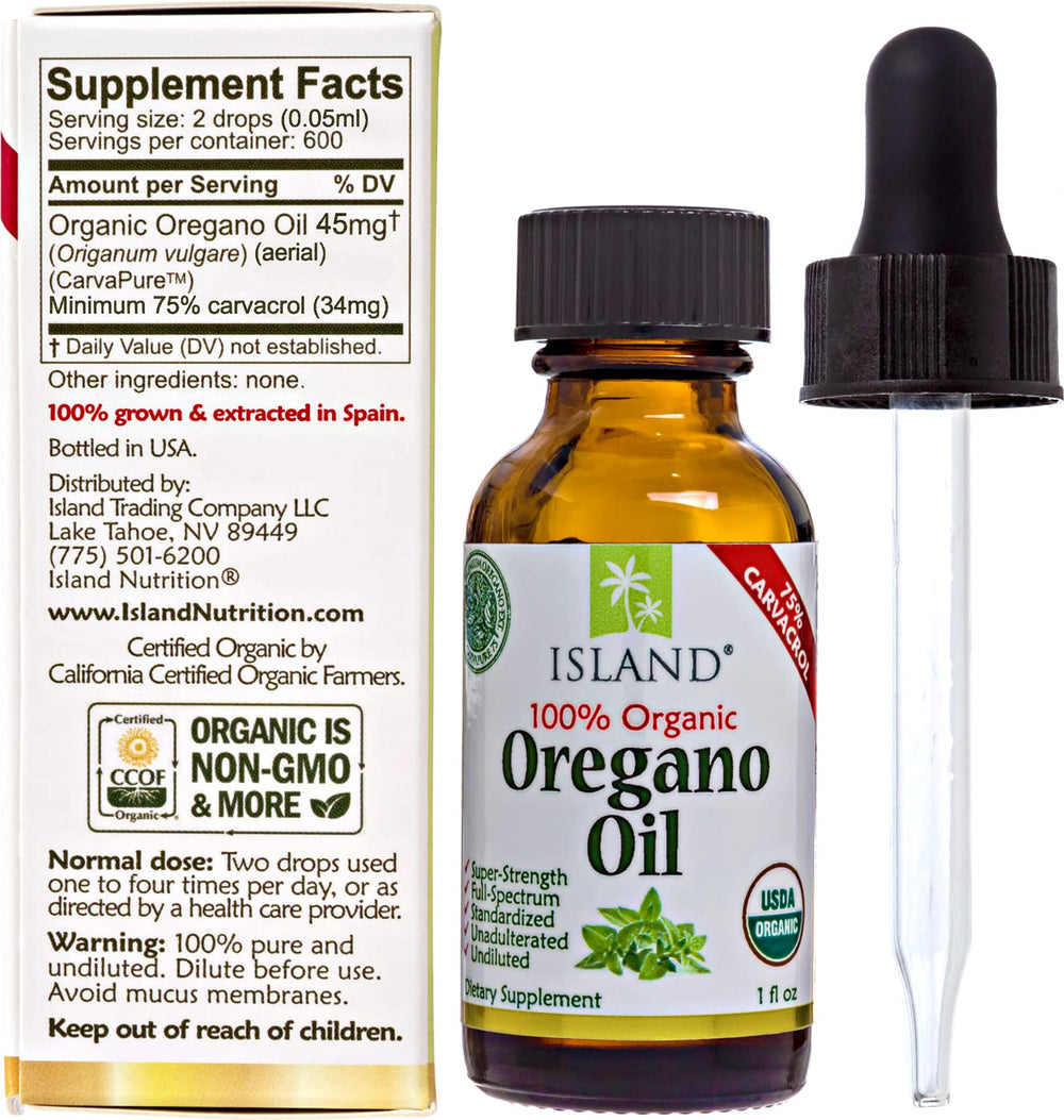 Island Nutrition USDA organic certification seal indicating trusted sourcing.