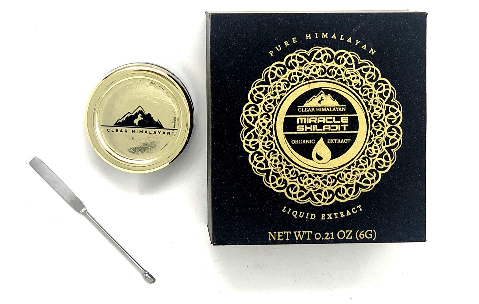 ISOP Shilajit resin poured in warm water for daily use.