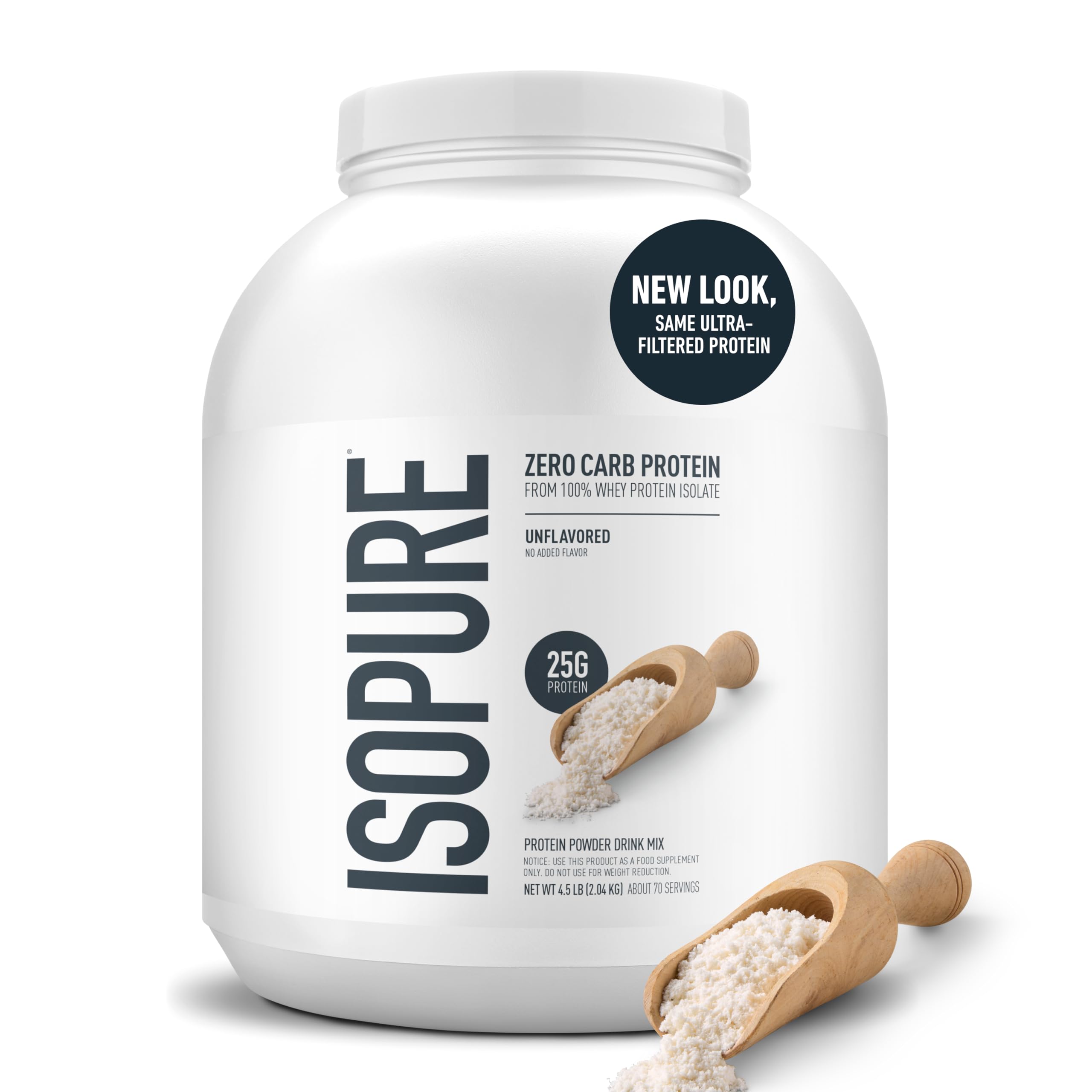 Isopure whey isolate in baking jar for protein-enriched recipes