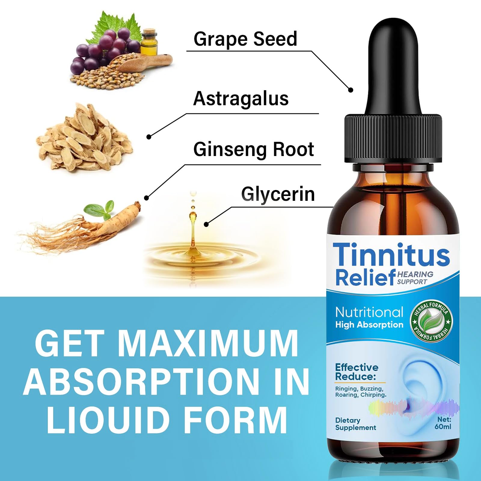 ITECFREELY natural ingredients illustration highlights organic plant extracts and vitamins.