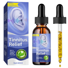 ITECFREELY Tinnitus Relief Drops bottle on desk for natural ear noise relief