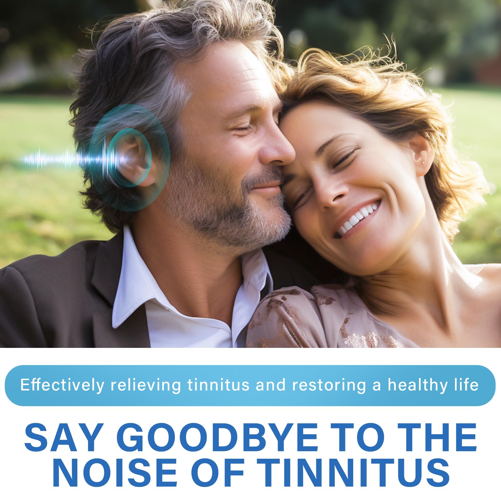 ITECFREELY Tinnitus Relief label featured, emphasizing purity and plant-based support for ringing ears.