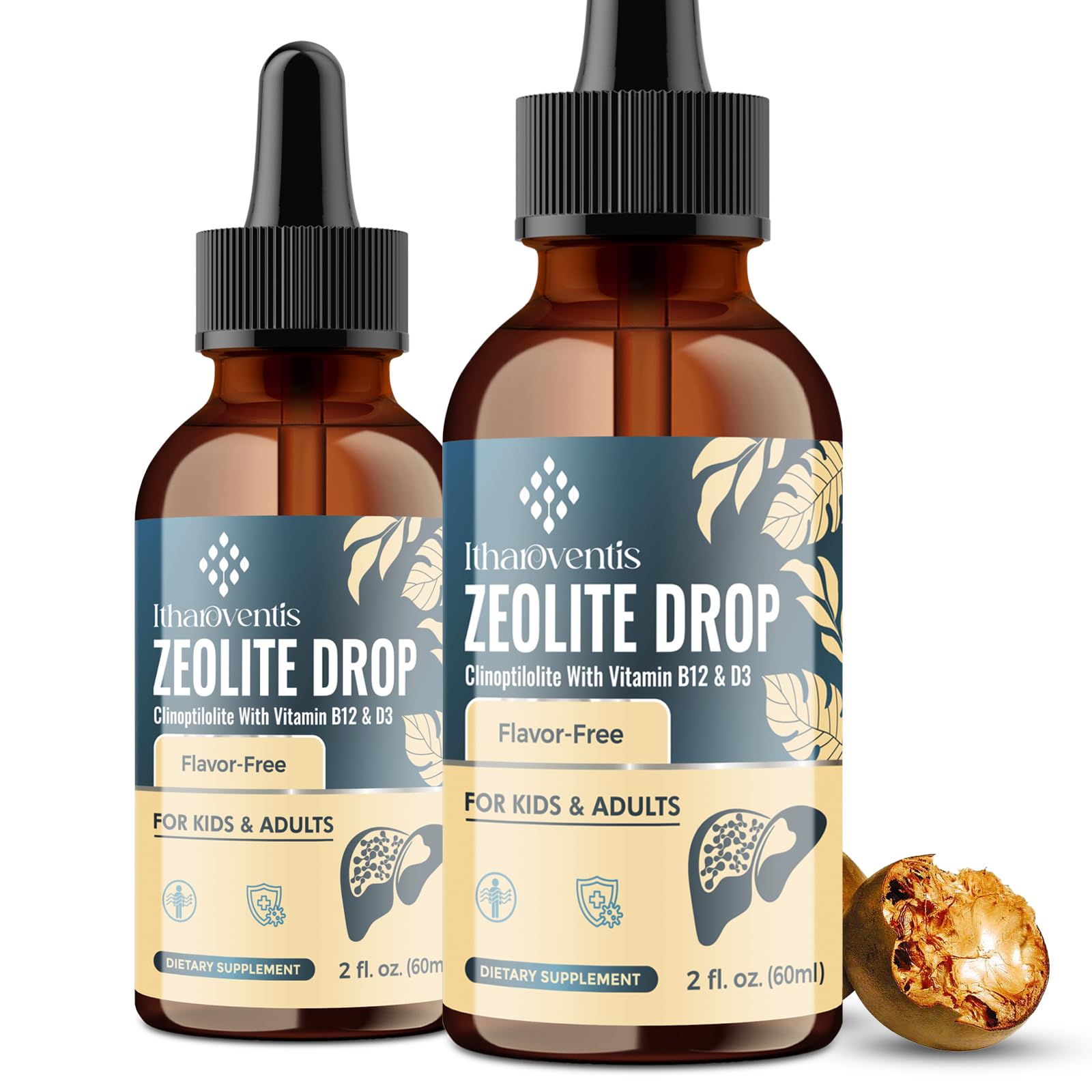 Itharoventis Zeolite Drops bottle for daily family use and easy dosing.