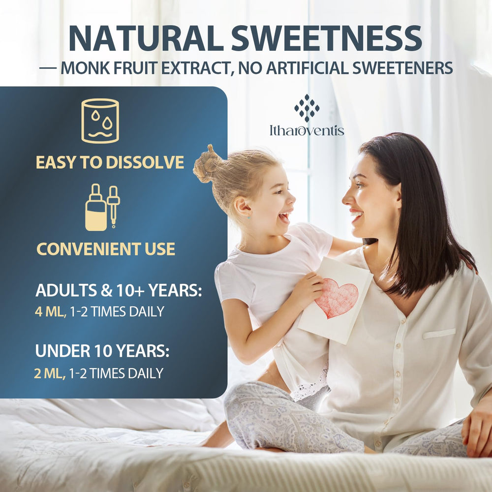Itharoventis Zeolite Kids Drops mixed with juice for kid friendly intake.