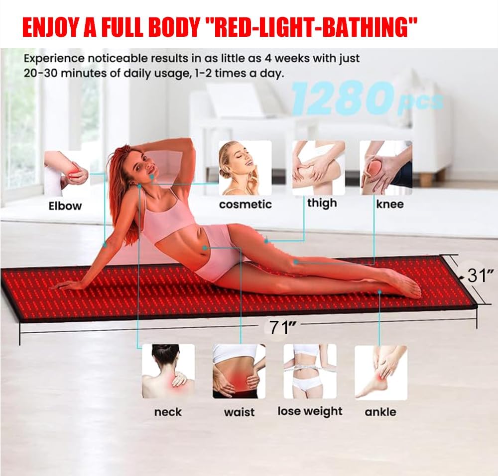 Itherau full-body mat stretched on a bed ready for home use.