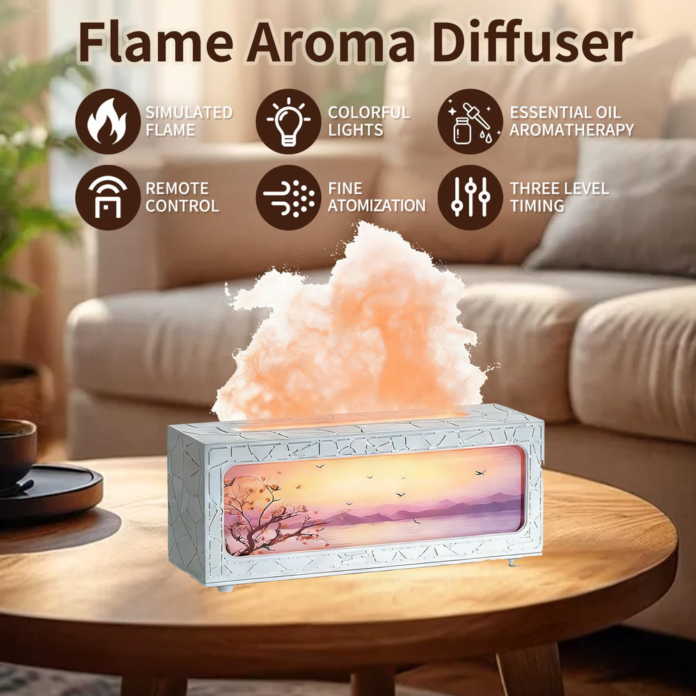 ITHUGE aroma diffuser enables easy oil drops for calming scents.