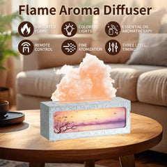 ITHUGE aroma diffuser enables easy oil drops for calming scents.
