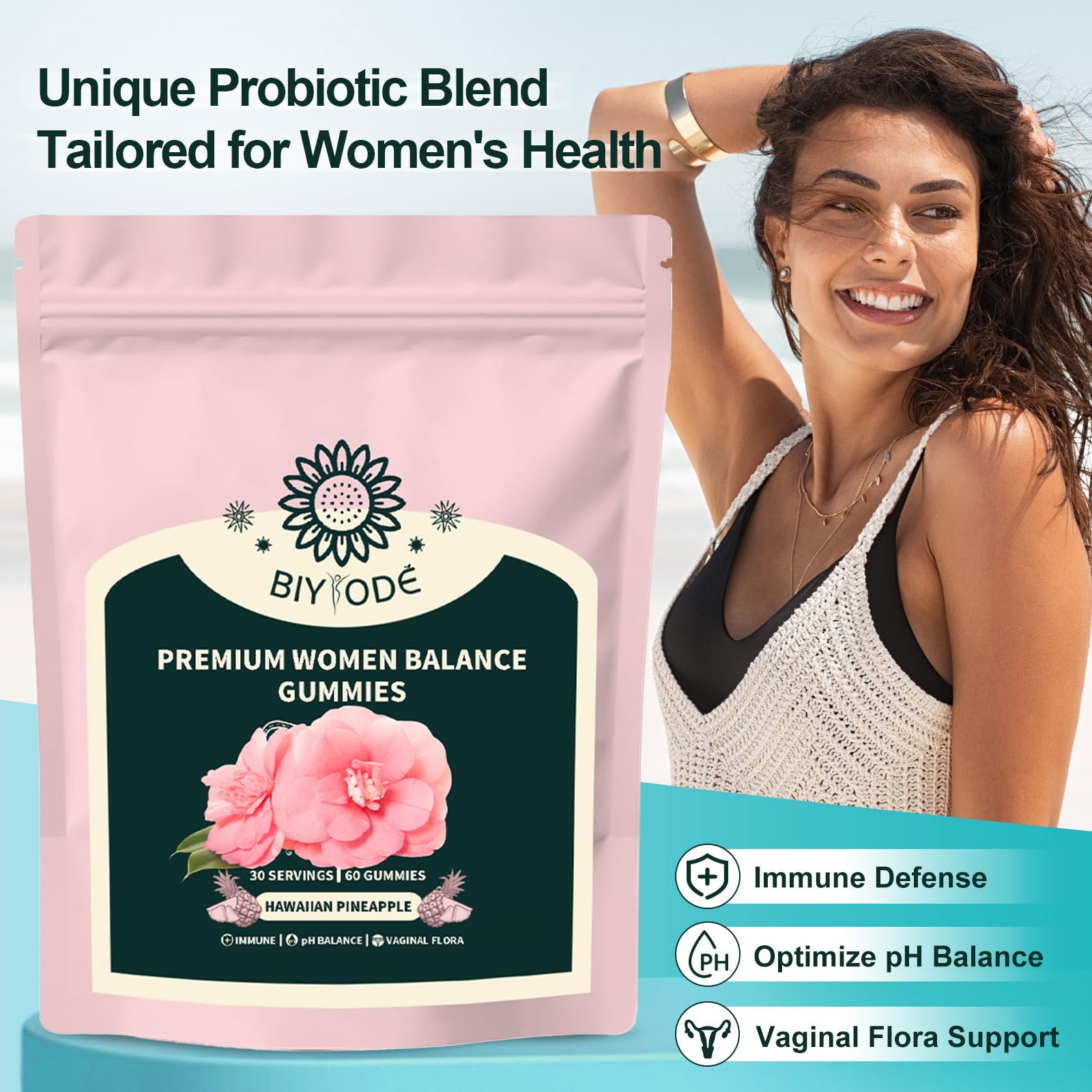 Front view of Itiban packaging highlighting vegan, gluten-free claims.
