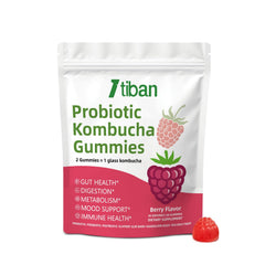 Itiban Probiotic Kombucha Gummy bottle with label, daily gut support