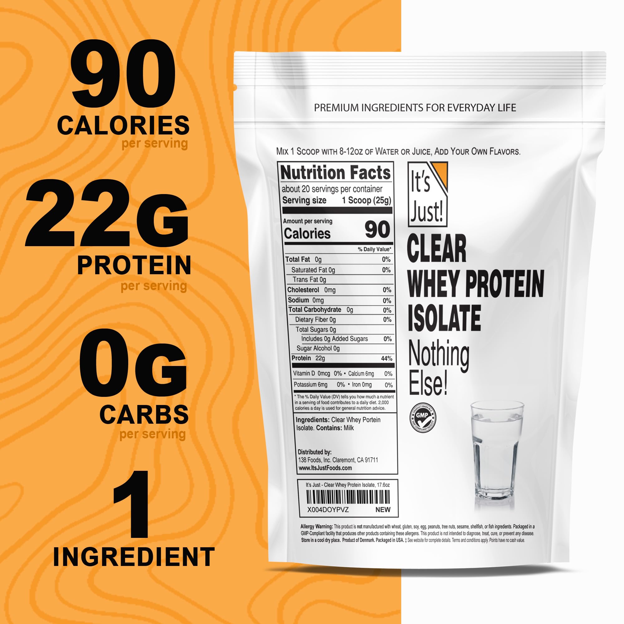 Its Just! Clear Whey Isolate scoop ready to blend into smoothies