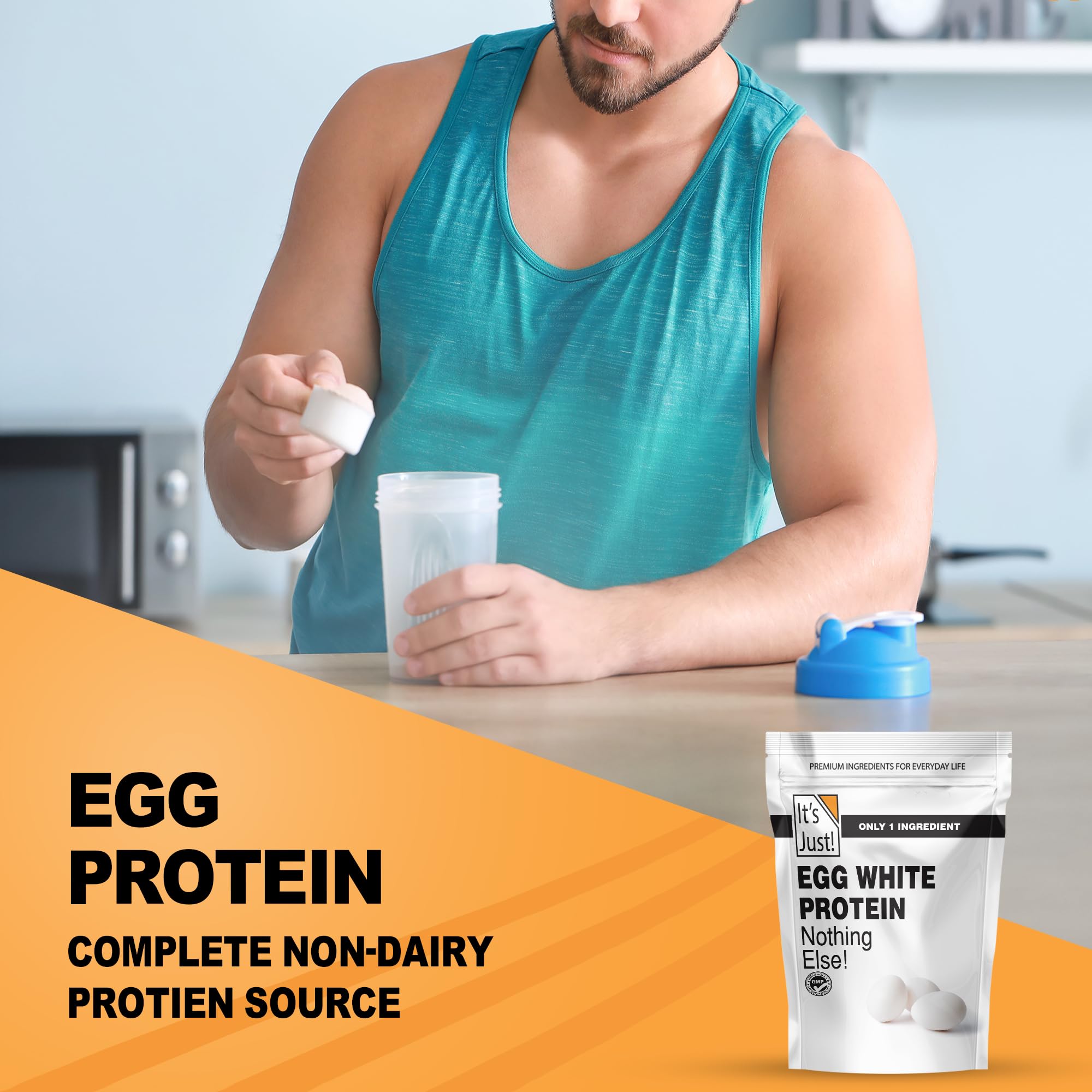 It's Just! Egg White Powder on the kitchen counter inspires keto ideas.