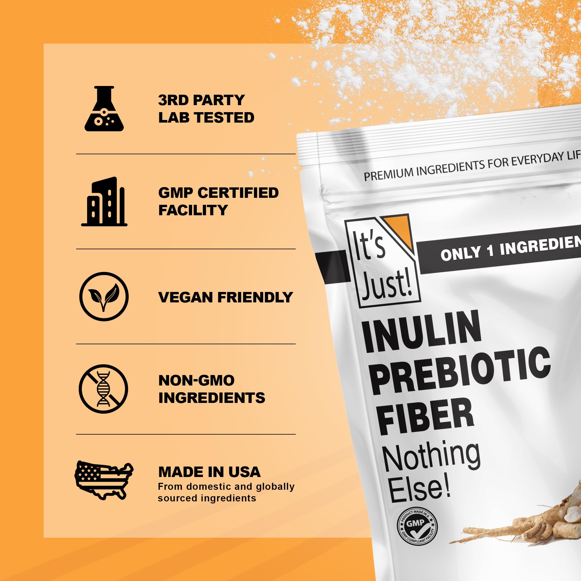 Its Just! label highlights vegan and keto-friendly formulation.