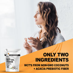 It's Just! MCT Oil Powder mixed into coffee creamer for keto-friendly texture.