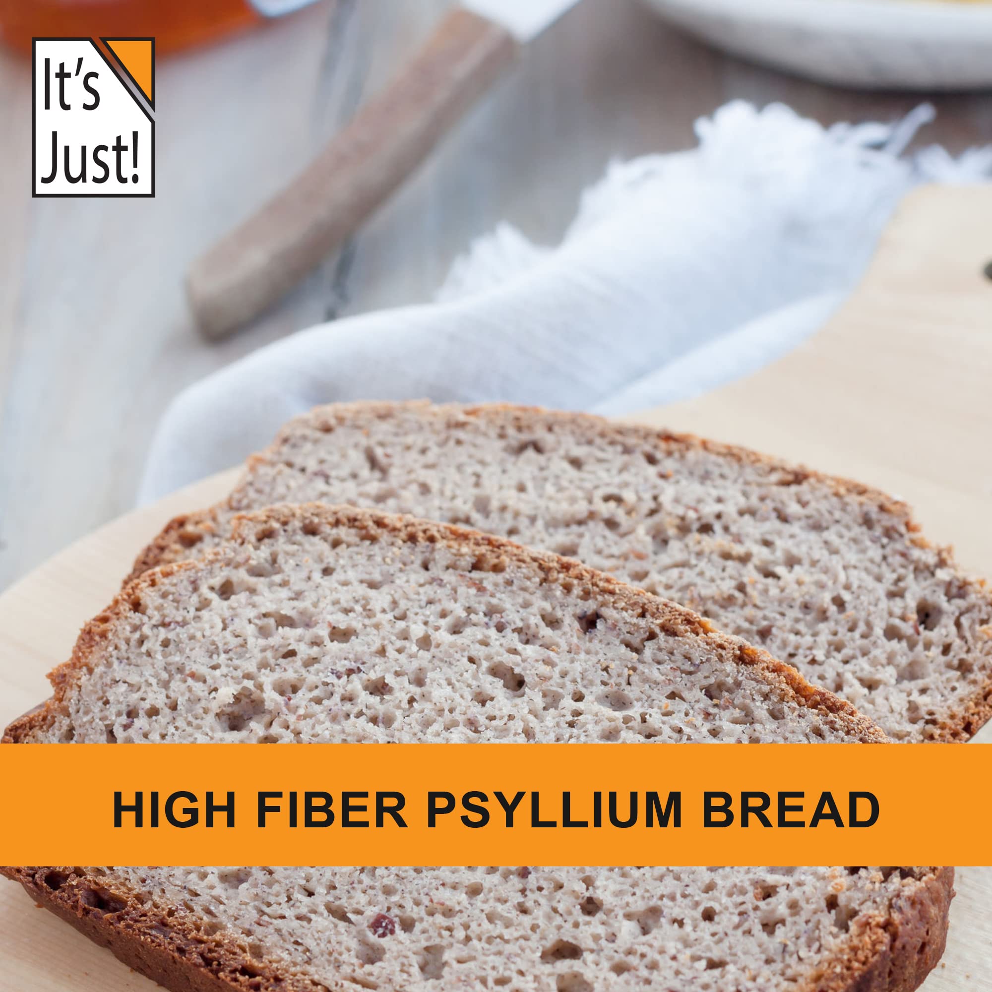 Its Just! psyllium husk powder finely milled texture illustrated