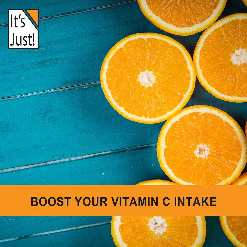 It's Just! Vitamin C Powder label non-GMO highlights purity and clean ingredients
