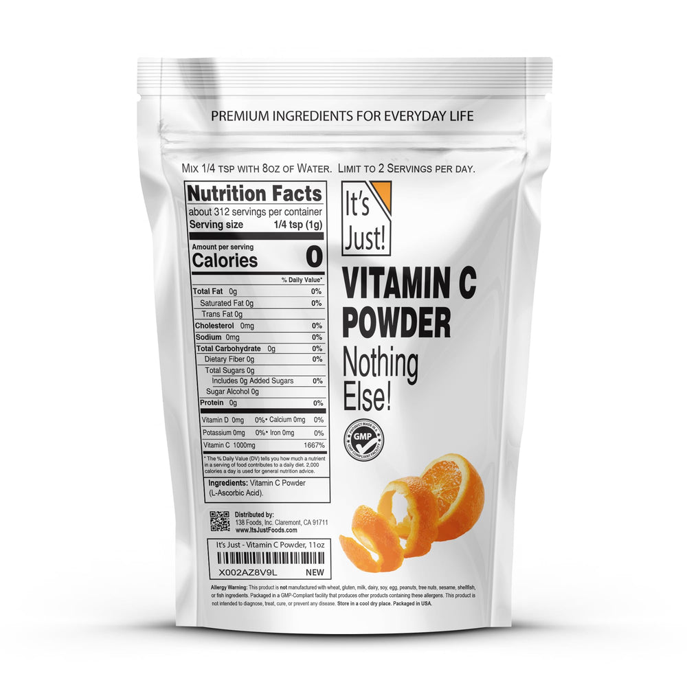 It's Just! Vitamin C Powder scoop facilitates easy, measured dosing for smoothies