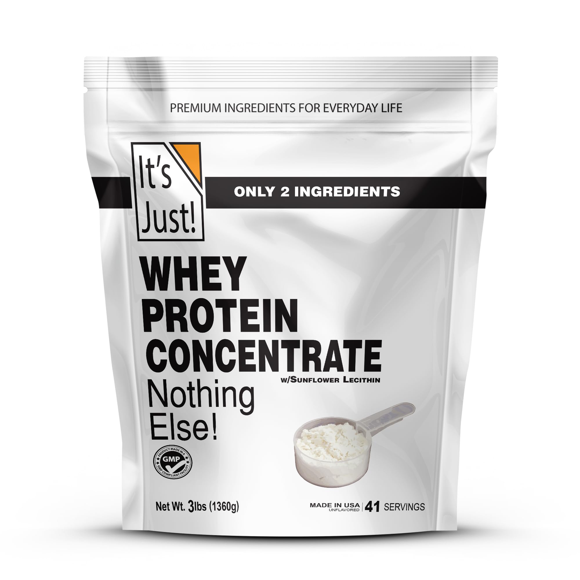 It's Just! whey protein bottle highlights premium US-made protein for daily fueling