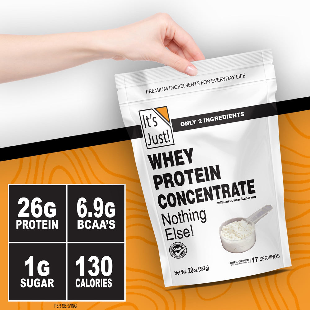 It's Just! cold-processed powder container preserves amino acids for quality protein