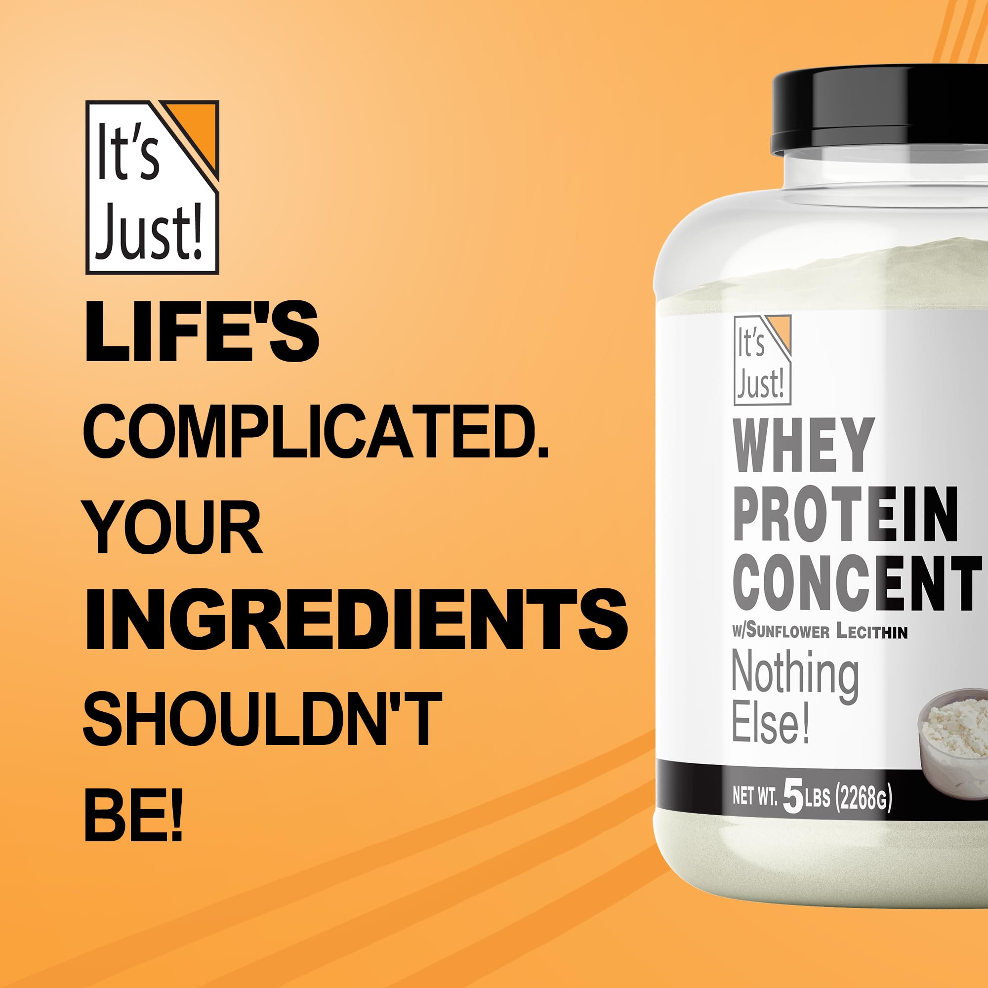 It's Just! label and nutrition panel illustrate protein content and amino acids.