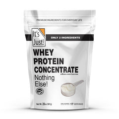 It's Just! whey protein packaging showing the 1.25 lb container for daily shakes.