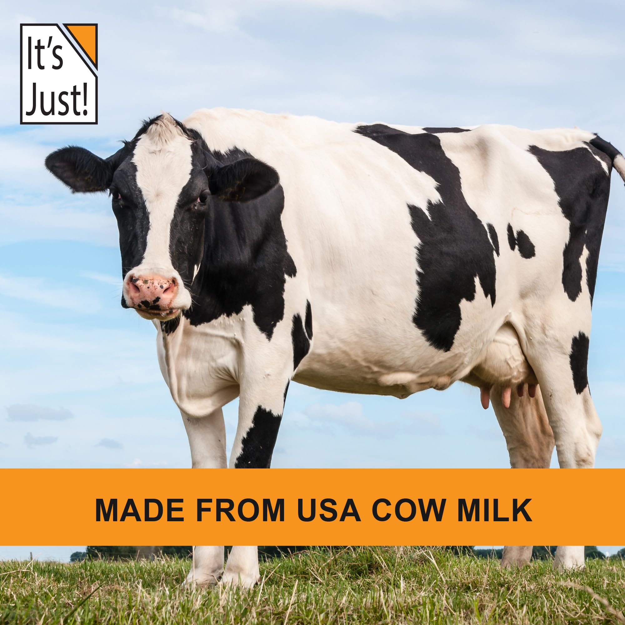 Its Just! Casein unflavored milk-source image highlights clean dairy origins.