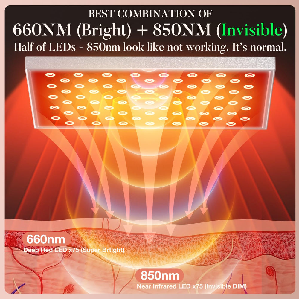 i-Venoya full-body red light panel delivers even coverage for larger areas.