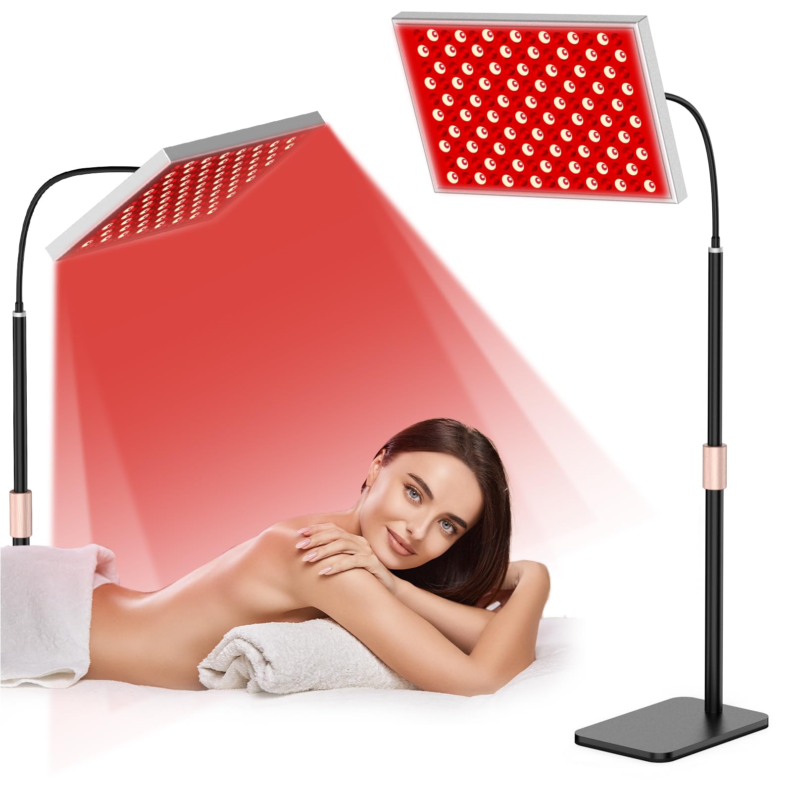 i-Venoya red light therapy panel with stand enables versatile at-home sessions.