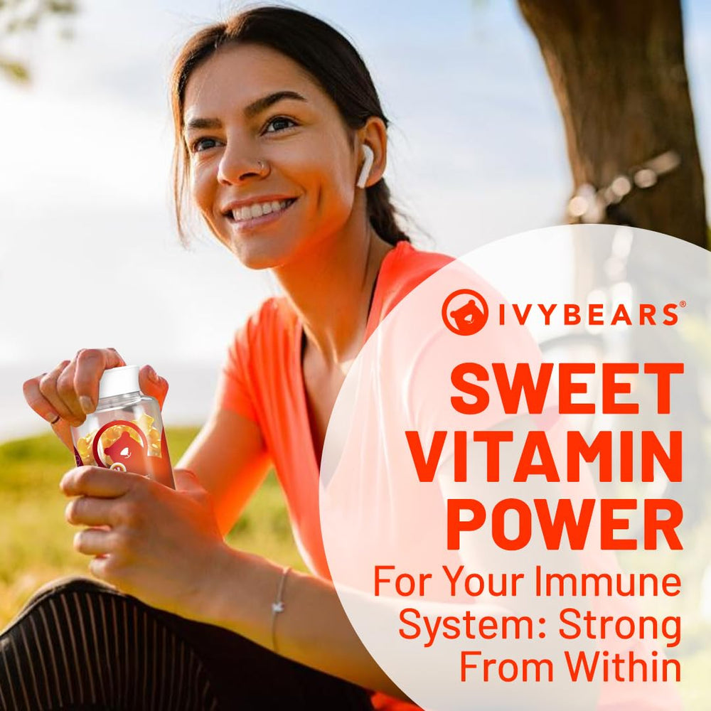 IvyBears daily-immune-boost packaging – easy routine for consistent nutrient intake.