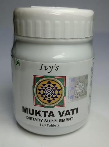 Ivy's Mukta Vati bottle beside glass of water for simple routines
