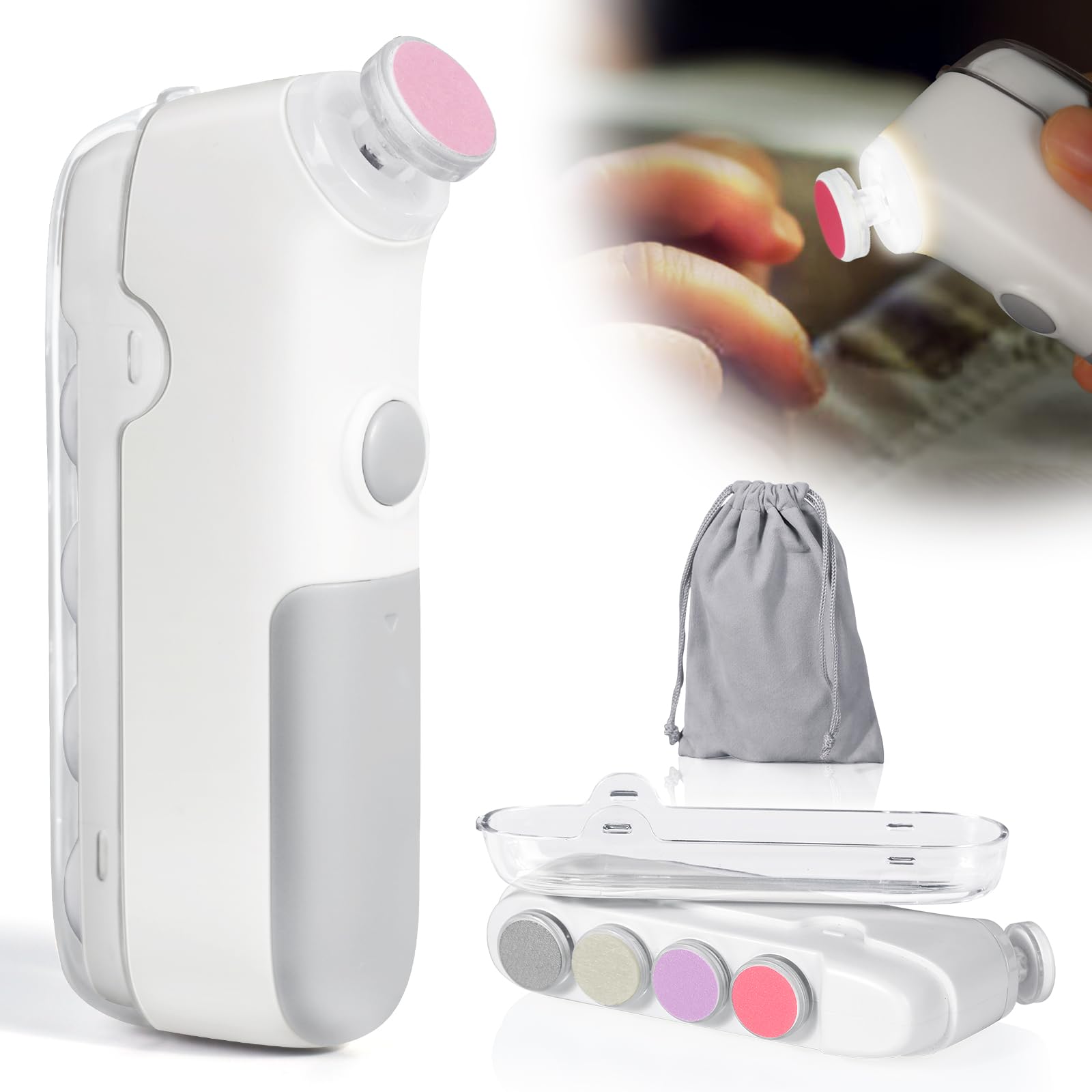 IvyWind Baby Nail File with LED light for precise nighttime grooming.