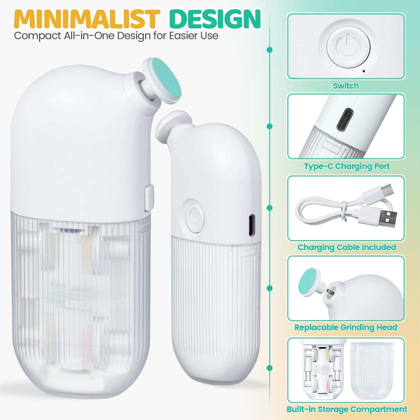 IvyWind Low-noise motor enables quiet nail trimming during naps.