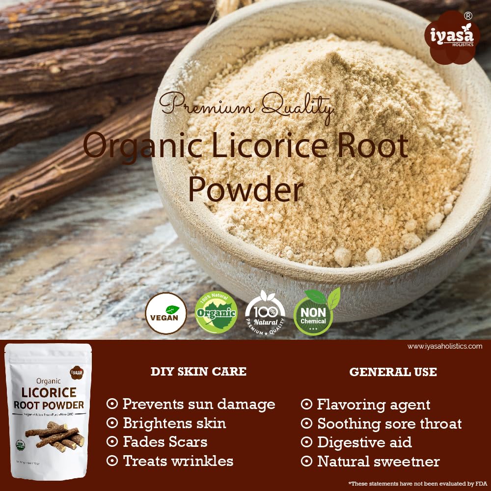 Iyasa Holistics licorice root powder dispensing scene for precise measurement